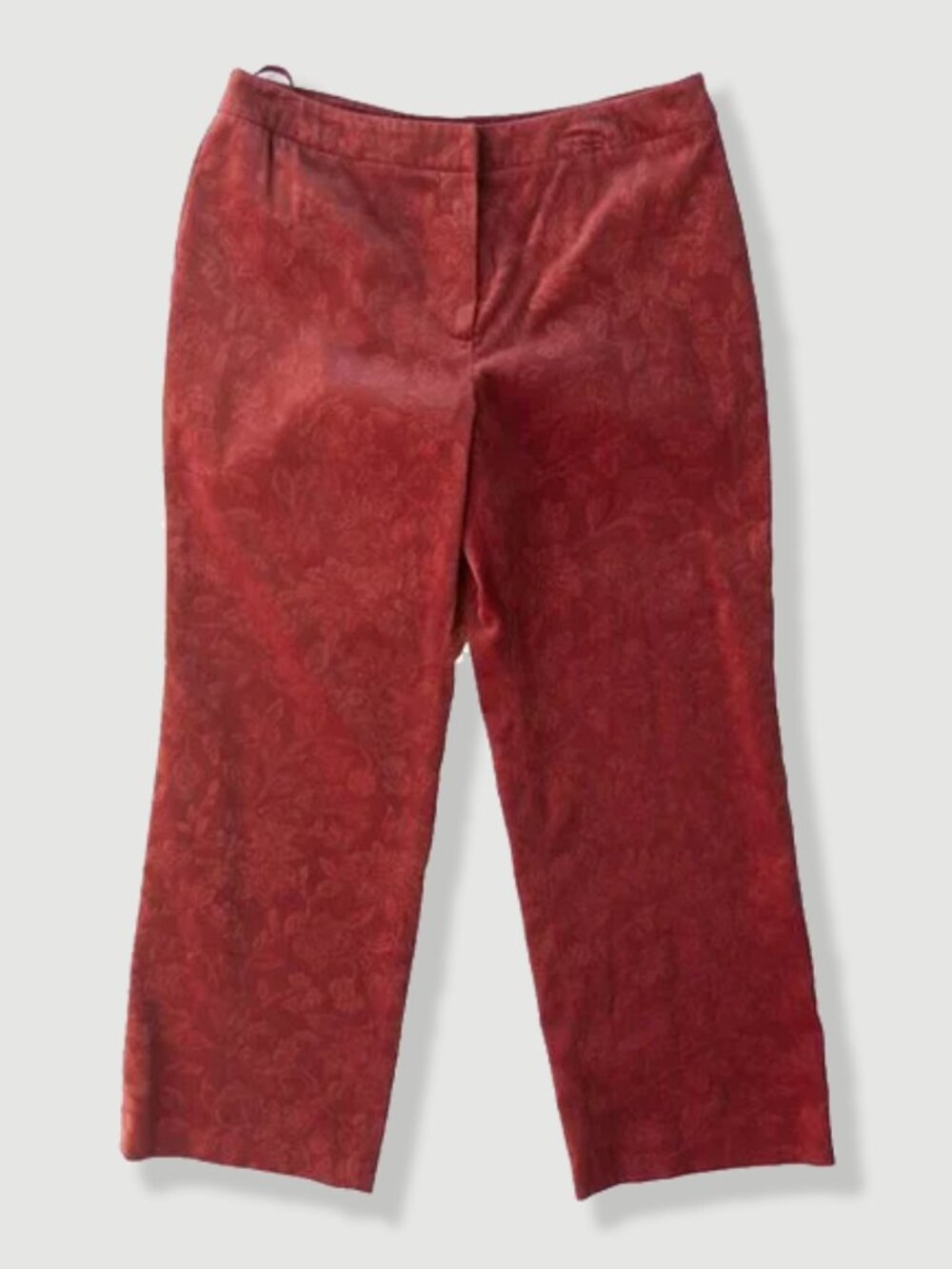 Talbots Velvet Pants Red Wide Leg Low Rise Lorelai Gilmore Art Teacher Trouser